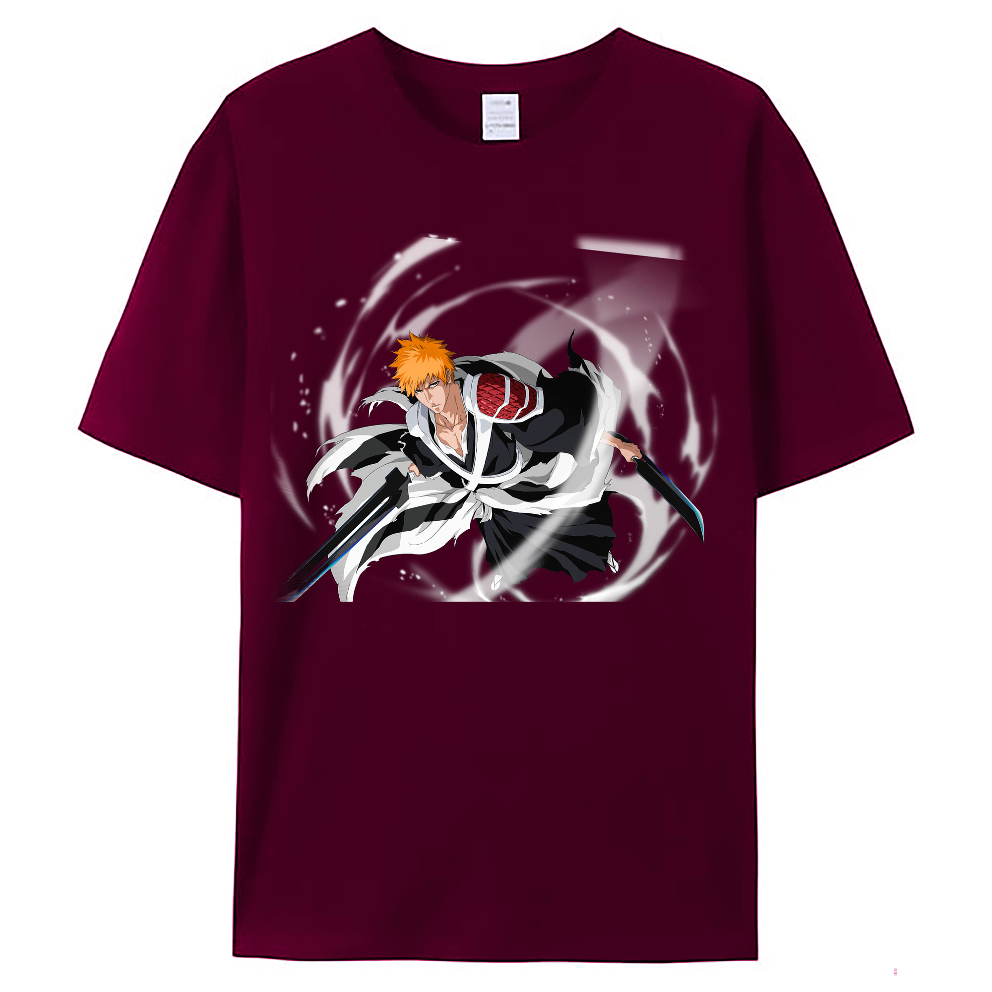 （画像用） ブリーチ 黒崎一護（くろさき いちご）BLEACH Kurosaki Ichigo レディースカジュアルプリントTシャツ（綿100％）